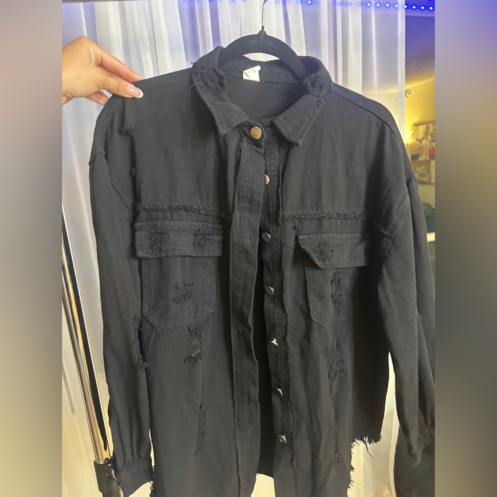 Men's Black Distressed Jacket